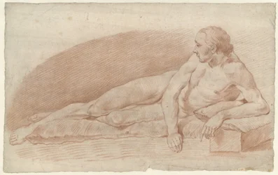 Liegender männlicher Akt, nach rechts