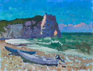 Ozeanklippen und Boote