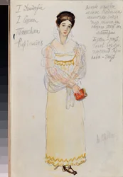 Kostümentwurf für die Oper "Eugen Onegin" von P. Tschaikowski