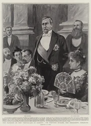 Das Bankett der Devonianer in London, Sir Redvers Buller, der Präsident, spricht