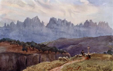 Die Berge von Montserrat von Manresa, nahe Barcelona
