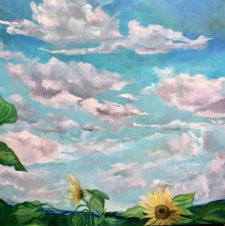 Sommer-Sonnenblumenhimmel