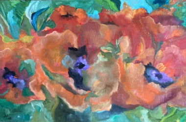 Lebendige orangefarbene Mohnblumen