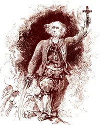 Ein Chouan-Priester. Royalistische Aufstände in der Bretagne. Ende des 19. Jahrhunderts (Gravur)