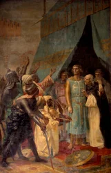 Siebter Kreuzzug: König Ludwig IX. (der Heilige Ludwig) (1214-1270) in Jerusalem. 19. Jahrhundert, Paris, Panthéon