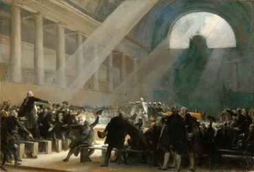 Mirabeau antwortet Dreux-Brézé bei der Sitzung der Nationalversammlung am 23. Juni 1789
