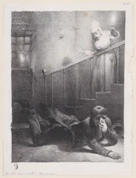 Ein Sturz die Treppe hinunter