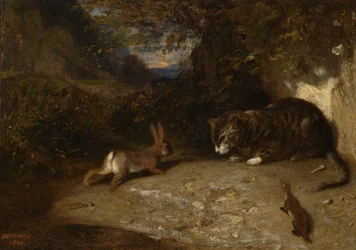 Katze, Wiesel und Kaninchen, 1836