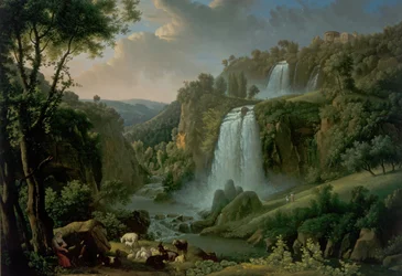 Der Wasserfall von Tivoli mit dem Tempel der Sibylle