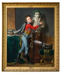 Der junge Vicomte de Laborde mit der Büste seines verstorbenen Vaters in Wagram