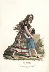 Ballerina Miss Marie Cheza als Jenny im Ballett-Pantomime Jenny von Jean-Louis Aumer, Panorama Dramatique