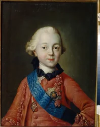 Porträt des Großfürsten Pawel Petrowitsch als Kind. Er wird Zar von Russland unter dem Namen Paul I.