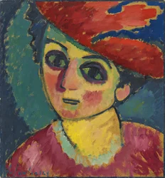 Roter Hut. Gemälde von Alexej von Jawlensky, Öl auf Karton, 1912