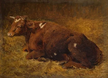 Eine Kuh liegt auf dem Boden, 1865-1872