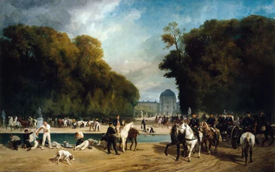 Die Artillerie im Garten der Tuilerien (Ende September 1870), ca. 1871