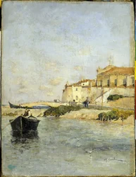 Das Fischerdorf. Gemälde von Alfred Casile (1848-1909). Limoux, Musée Petiet.
