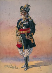 Ehrenkommandant der Eingeborenen Nawab Sir Hafiz Muhammad Abdullah Khan, KCIE, Illustration für 