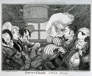 Dover Coach, 5 Uhr morgens, geätzt von George Cruikshank, 1826