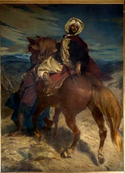 Reconquista: „Der Abschied König Boabdils von Granada“ König Boabdil (Abu Abd Allah) übergab den spanischen Herrschern am 02/01/1492 die Schlüssel der Stadt. Gemälde, Künstlerlebensdaten 1822-1882, 19. Jahrhundert. Maße 3,7 x 2,7 m. Paris, Musée d
