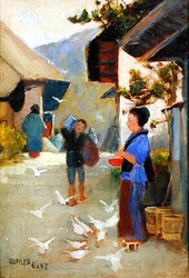 Dorf auf der To-kai-do, ca. 1889
