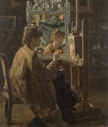 Künstlerin in ihrem Atelier