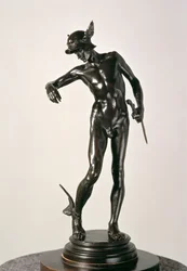 Perseus rüstet sich, gegossen 1910 (Bronze)