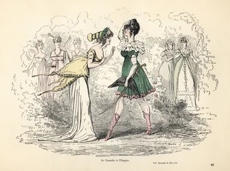 Karikatur der Kostüme des Konsulats und des Ersten Kaiserreichs, Frankreich