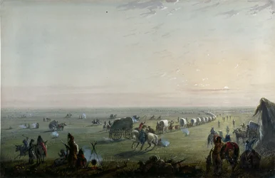 Abbruch des Lagers bei Sonnenaufgang