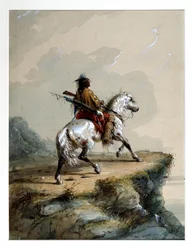 Crow-Indianer auf der Lauer