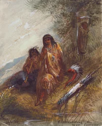 Das Kriegskostüm sticken, ca. 1837