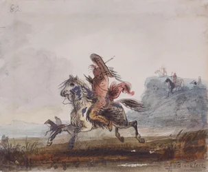 Snakes, von Blackfeet verfolgt, um 1837