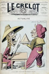 Karikatur über den Streit zwischen der Türkei und England um Ägypten - von Alfred Le Petitty, in „Le Grelot“ vom 06.08.1892