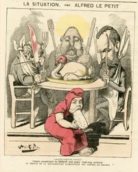 Titelblatt von „Le Grelot“, Nummer 47, Satirisch in Farben