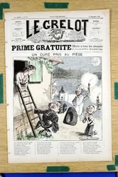 Titelblatt von „Le Grelot“, Nummer 718, Satirisch in Farben