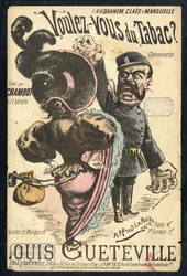Illustration von Alfred Le Petit (1841-1909) in „Chanson illustrée“, ca. 1900 - Vouvous du tabac. Louis Gueteville - Rauchen, Tabak