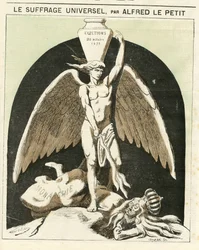 Illustration von Alfred Le Petity (1841-1909) für das Titelblatt von Le Grelot