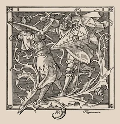 Die Nibelungen. Hagen von Tronje tötet Iring, 1840-1841