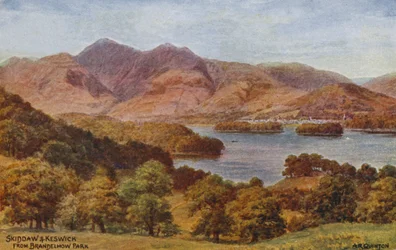 Skiddaw und Keswick vom Brandelhow Park, Lake District