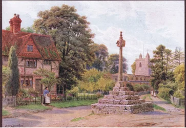 The Cross, East Hagbourne, Berkshire, aus The Cottages and the Village Life of Rural England, veröffentlicht von Dent & Sons Limited, 1912
