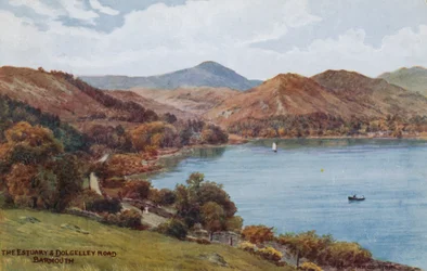 Das Ästuar und die Dolgelley-Straße, Barmouth