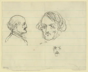 Drei Büstenporträts, darunter Benjamin Butler