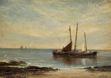 Fischerboote an der Mündung des Tay