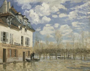 Boot in der Flut bei Port Marly