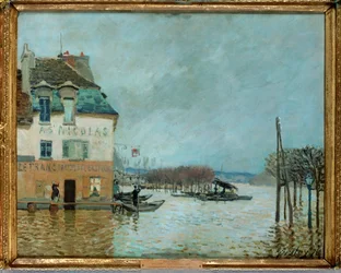 Das Boot während der Überschwemmung in Port-Marly