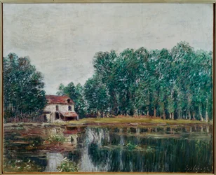 Das Ufer des Kanals in Moret-sur-Loing