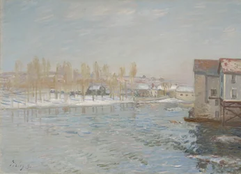 Der Loing und die Mühlen von Moret, Schneeeffekt, 1891