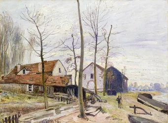 Die Mühlen von Moret, bei Sonnenaufgang