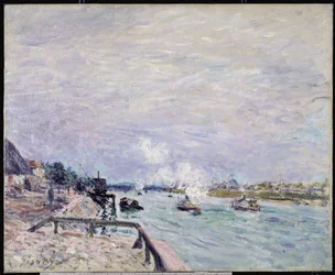 Die Seine bei Grenelle, Regenwetter, 1878