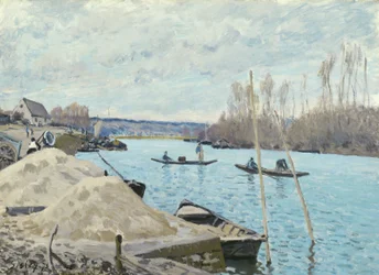 Die Seine bei Port-Marly, Sandhaufen, 1875