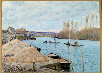 Die Seine in Port, Marly, Sandhaufen